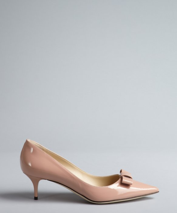 Lyst Jimmy Choo Blush Patent Leather Madeeha Kitten Heels In Natural