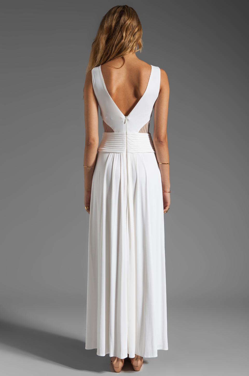 Bcbgmaxazria Cut Out Maxi Dress in White | Lyst