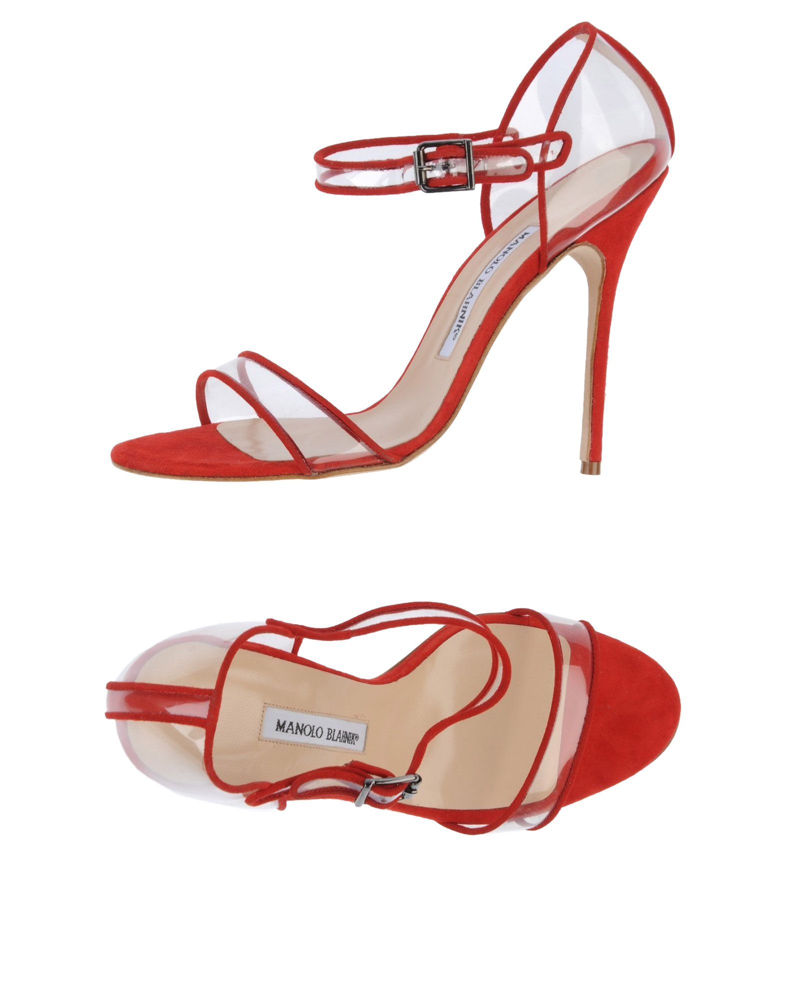Manolo Blahnik Sandals in Red | Lyst