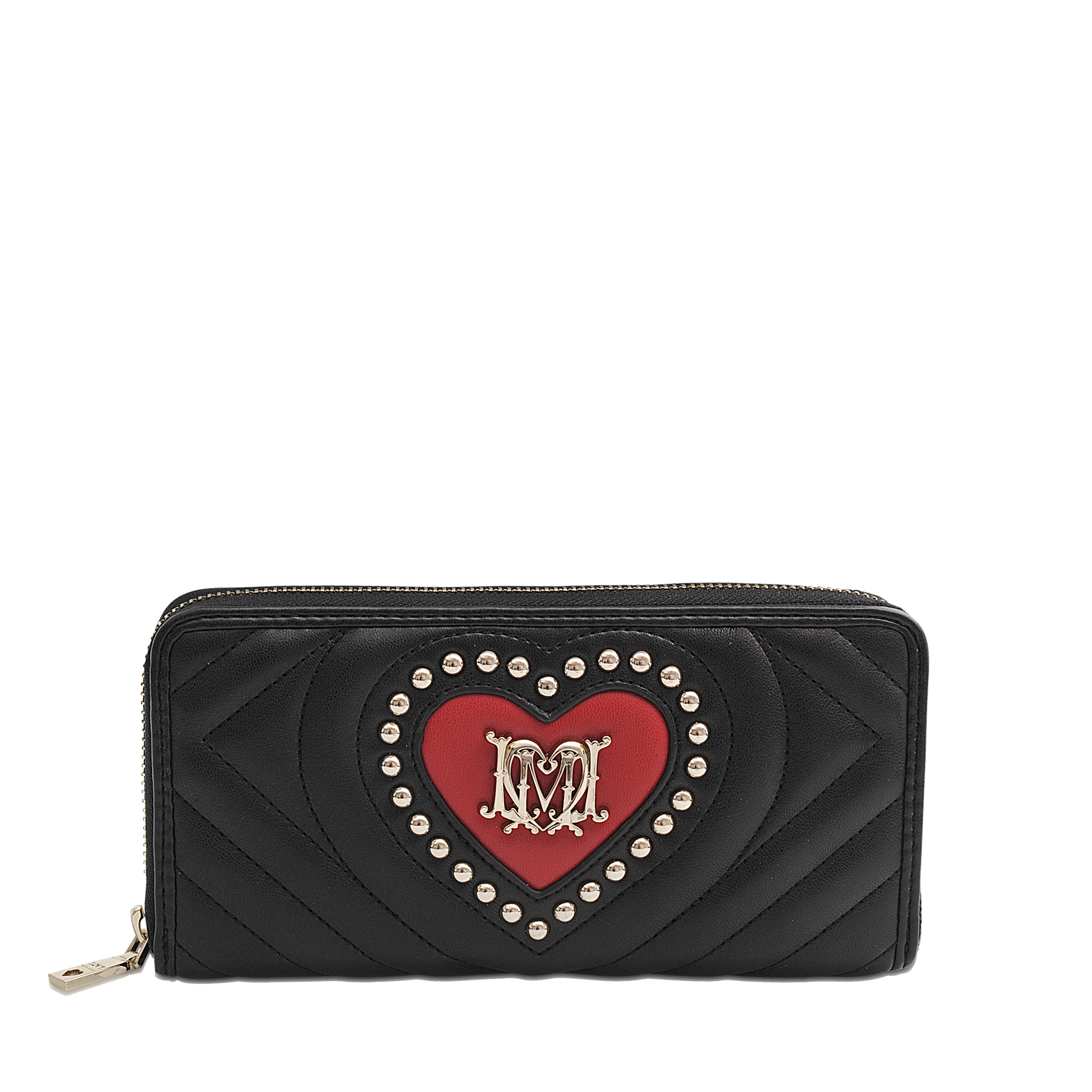 Love moschino Quilted Heart Zipped Wallet in Black | Lyst