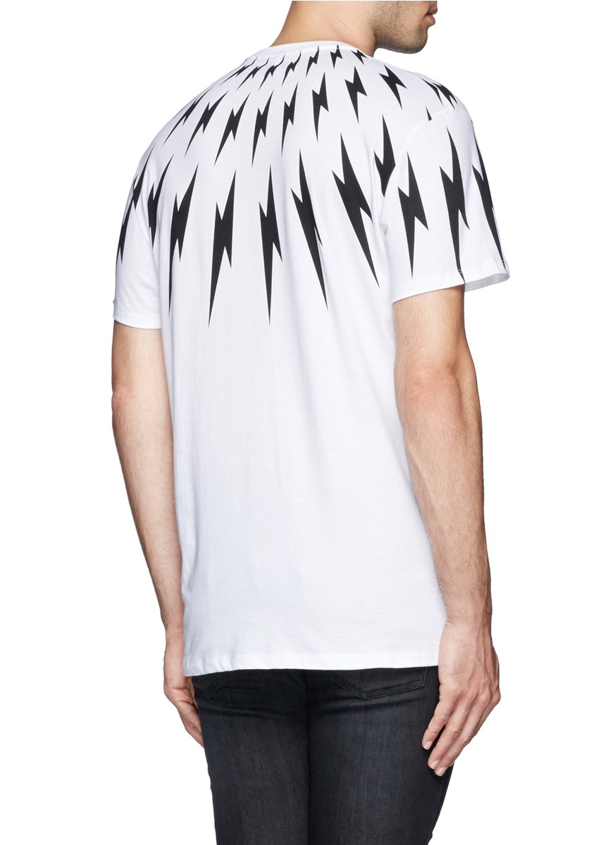 Lyst - Neil Barrett Lightning Bolt Print T-shirt in White for Men