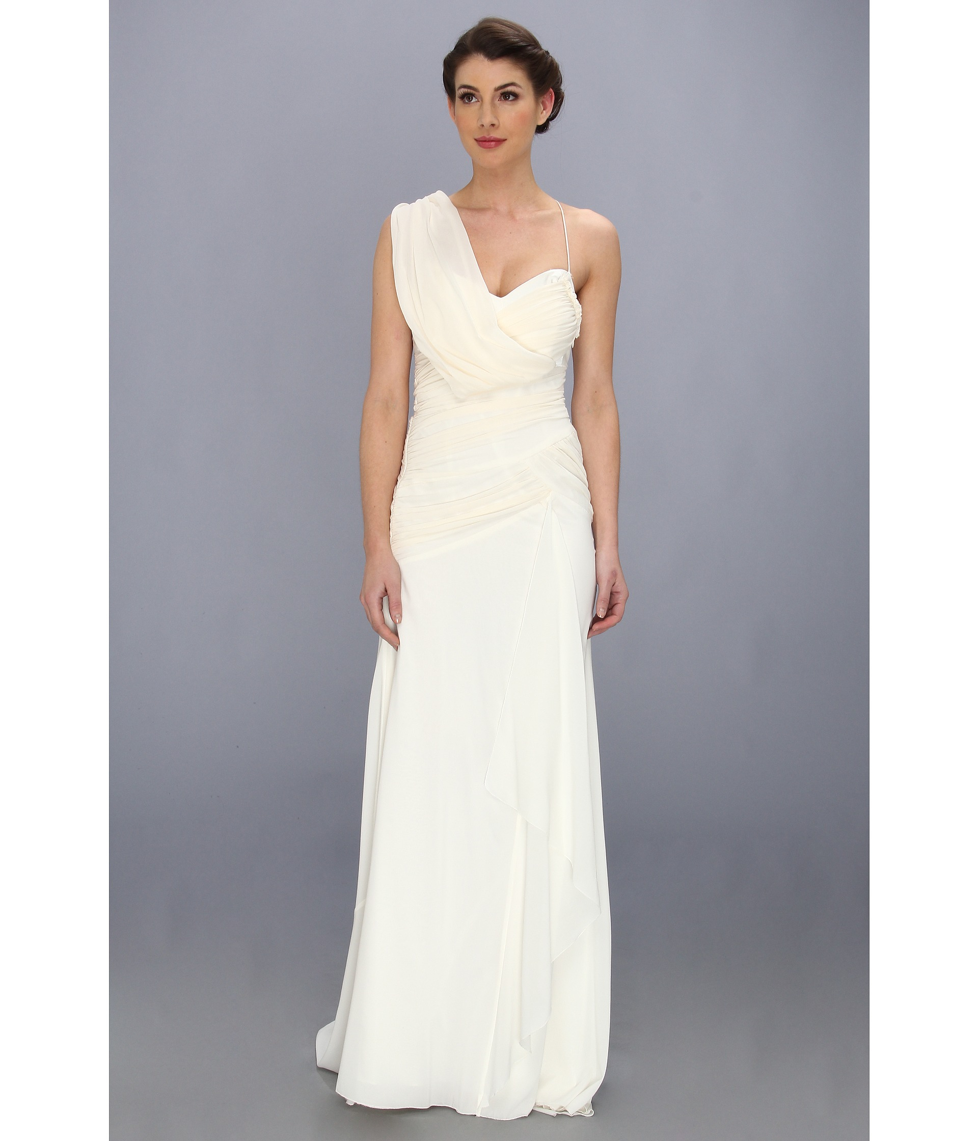 Lyst Nicole Miller Georgette Draped Bridal Gown In White