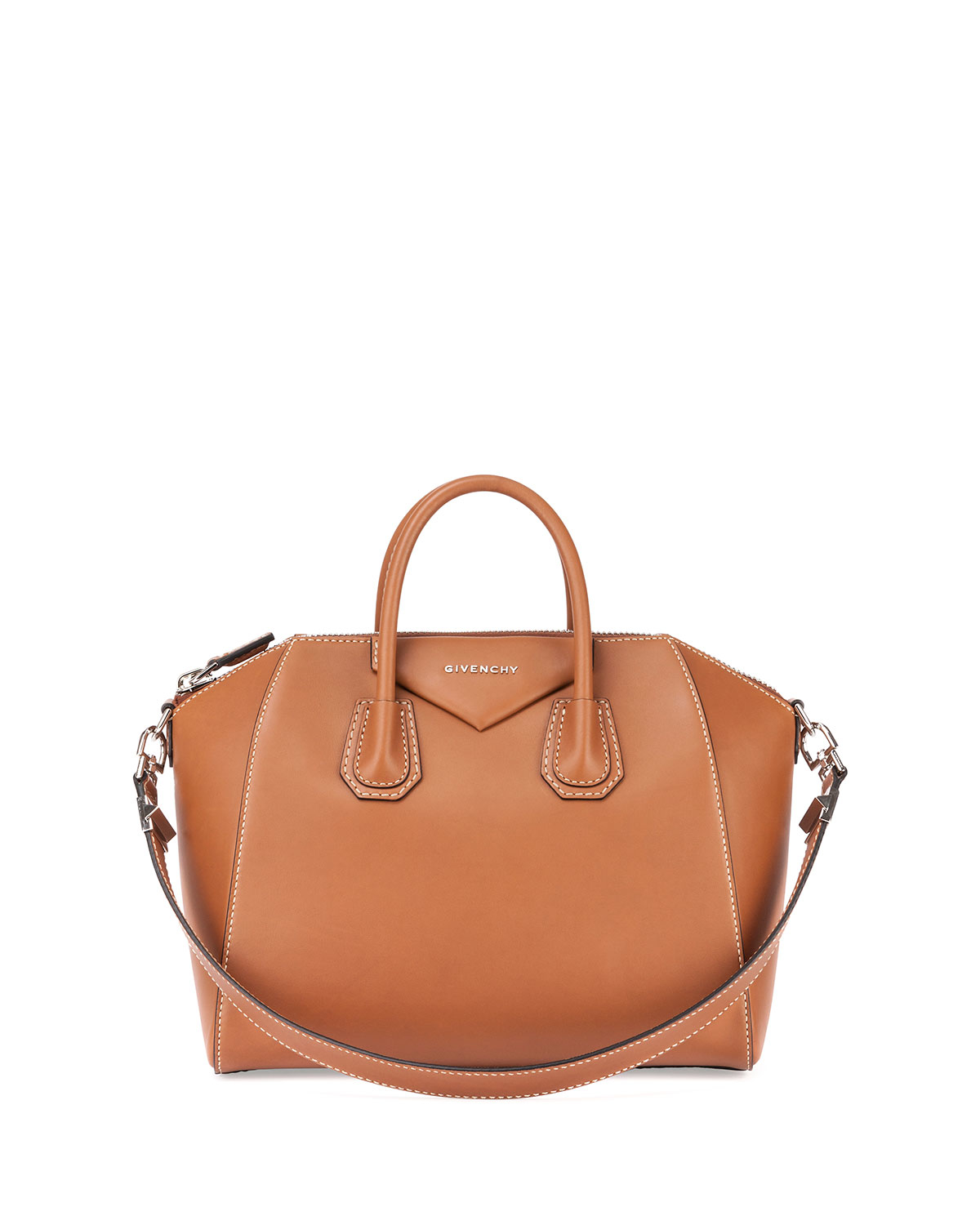 Givenchy Antigona Medium Smooth Leather Satchel Bag in Brown | Lyst