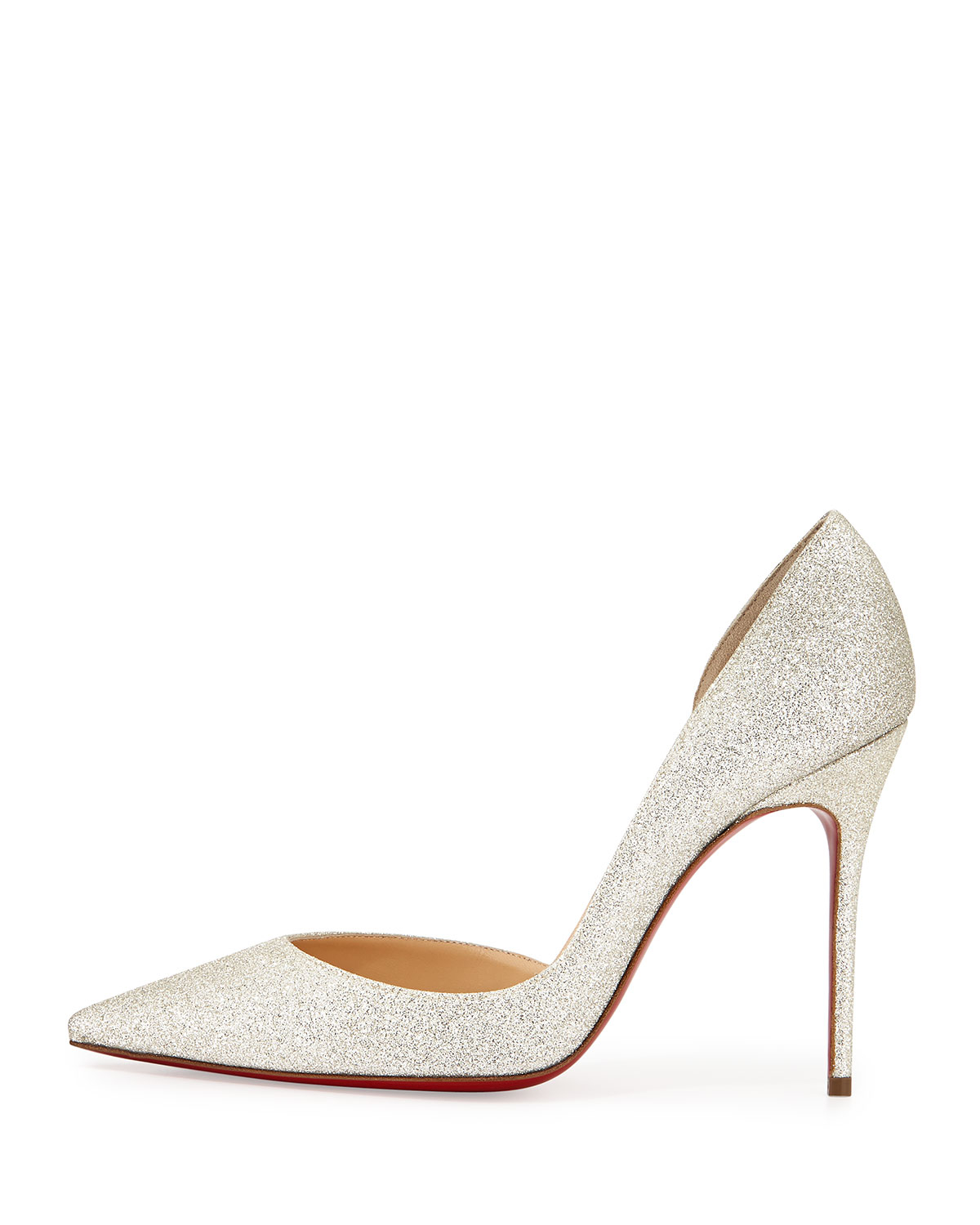 Christian louboutin Iriza Half D\u0026#39;Orsay Glitter Red Sole Pump in ...