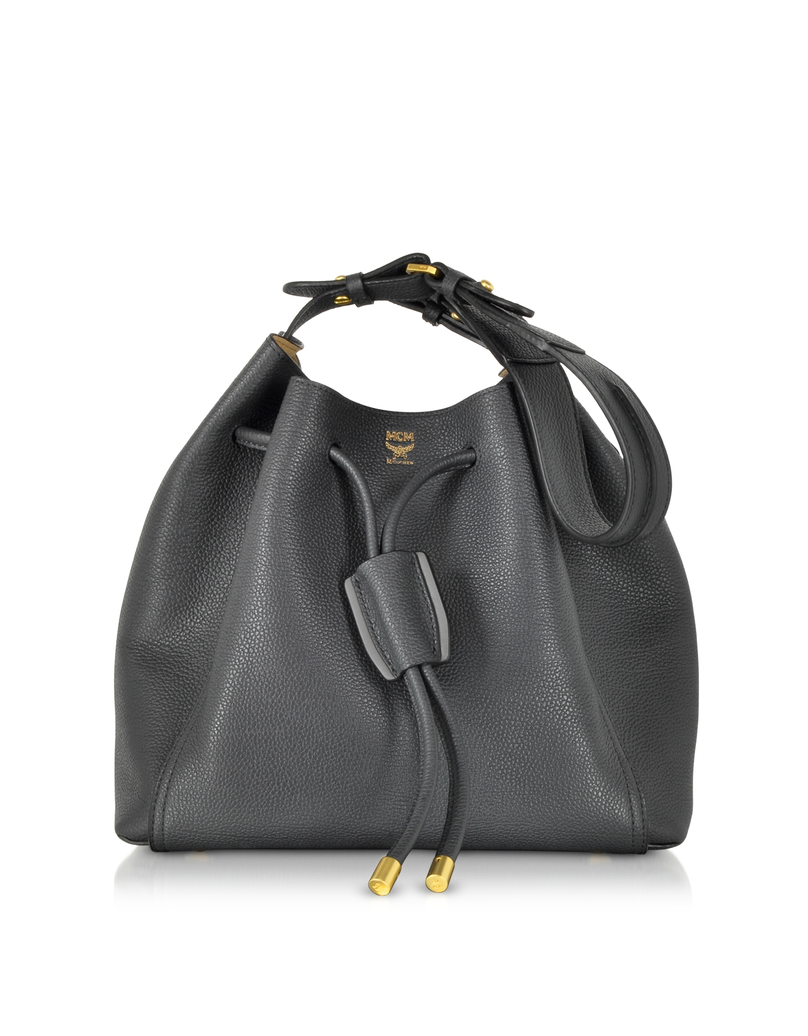 Lyst - Mcm Milla Phantom Grey Leather Medium Bucket Bag in Gray