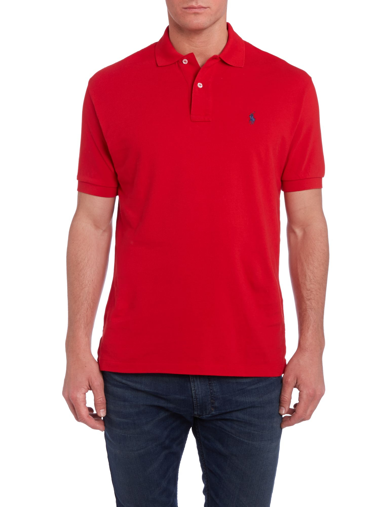 Polo ralph lauren Classic Fit Knit Collar Polo Shirt in Red for Men | Lyst