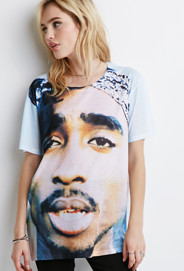 graphic tee white and blue