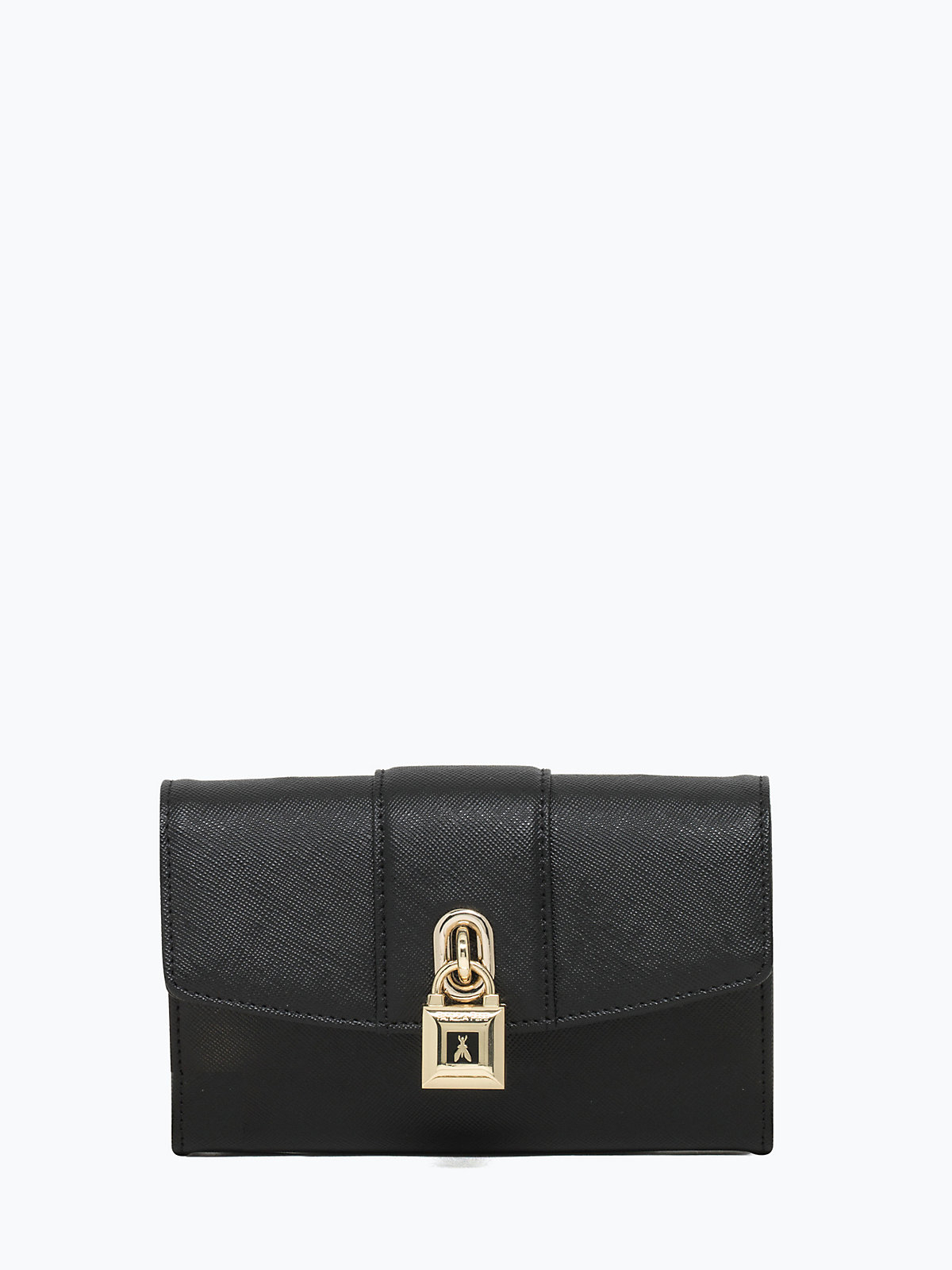 Patrizia pepe Mini Clutch Bag In Leather With Shoulder Strap in Black (Black / Orange) | Lyst