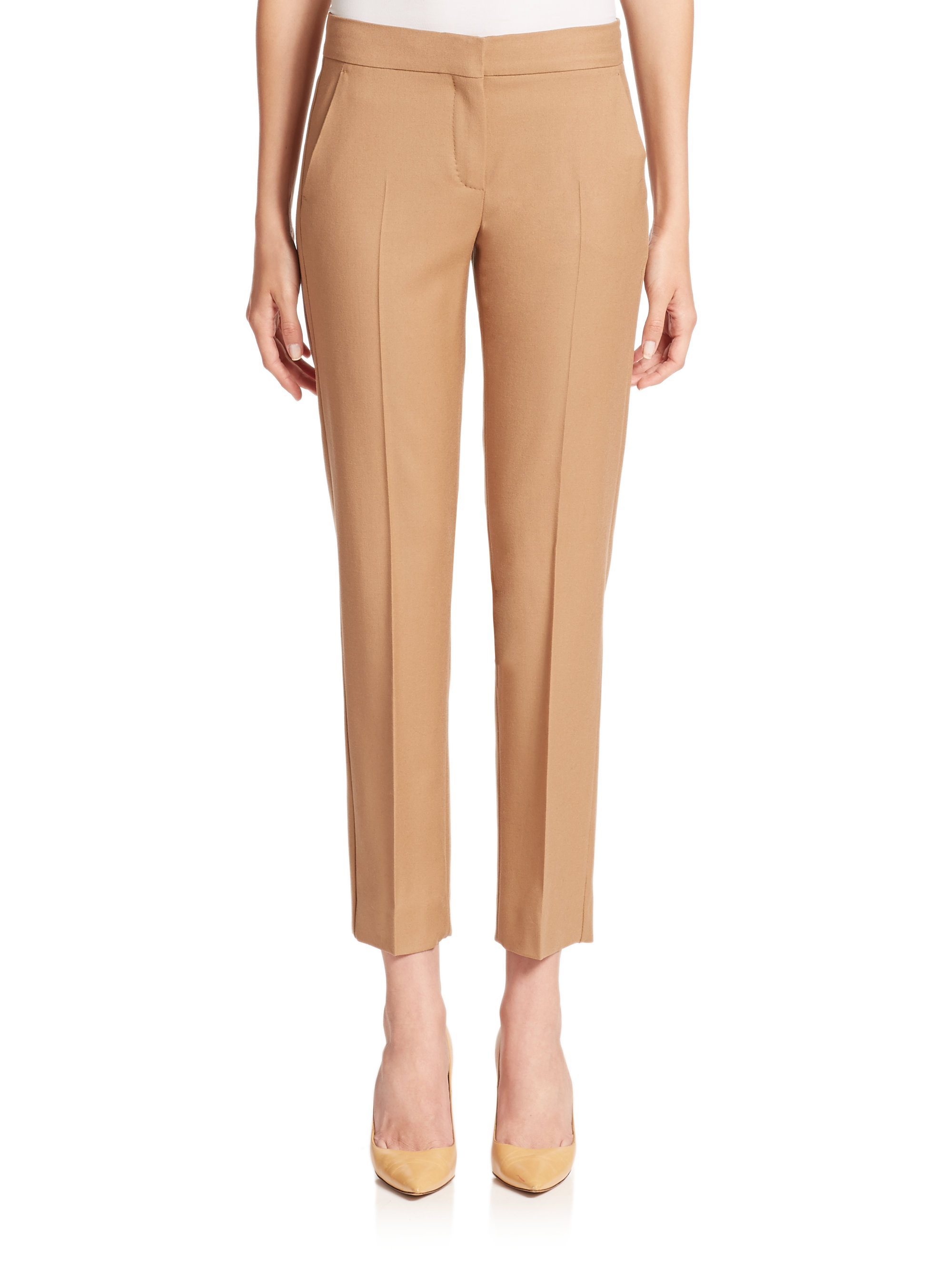 Lyst - Max Mara Aldeno Wool Ankle Pants in Natural