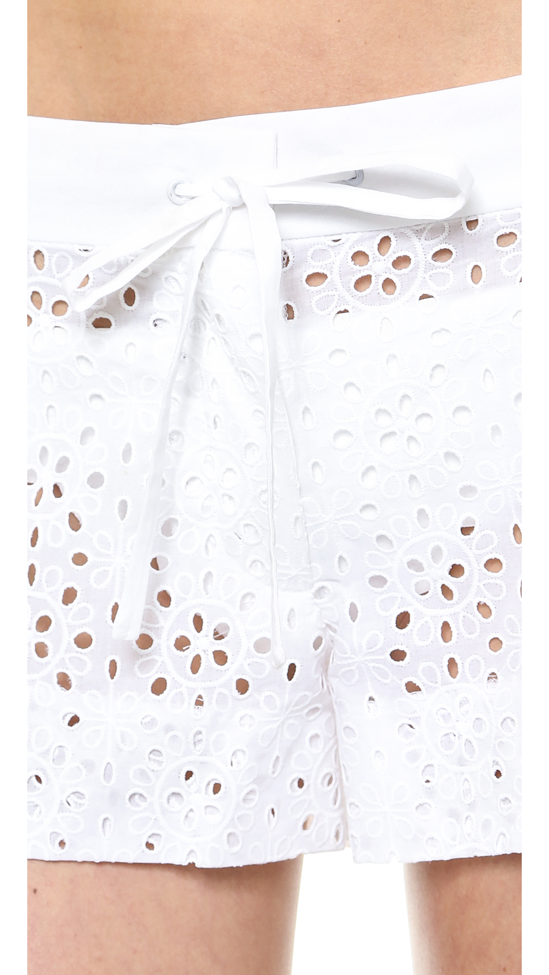 Lyst Shoshanna Eyelet Cover Up Shorts White in White