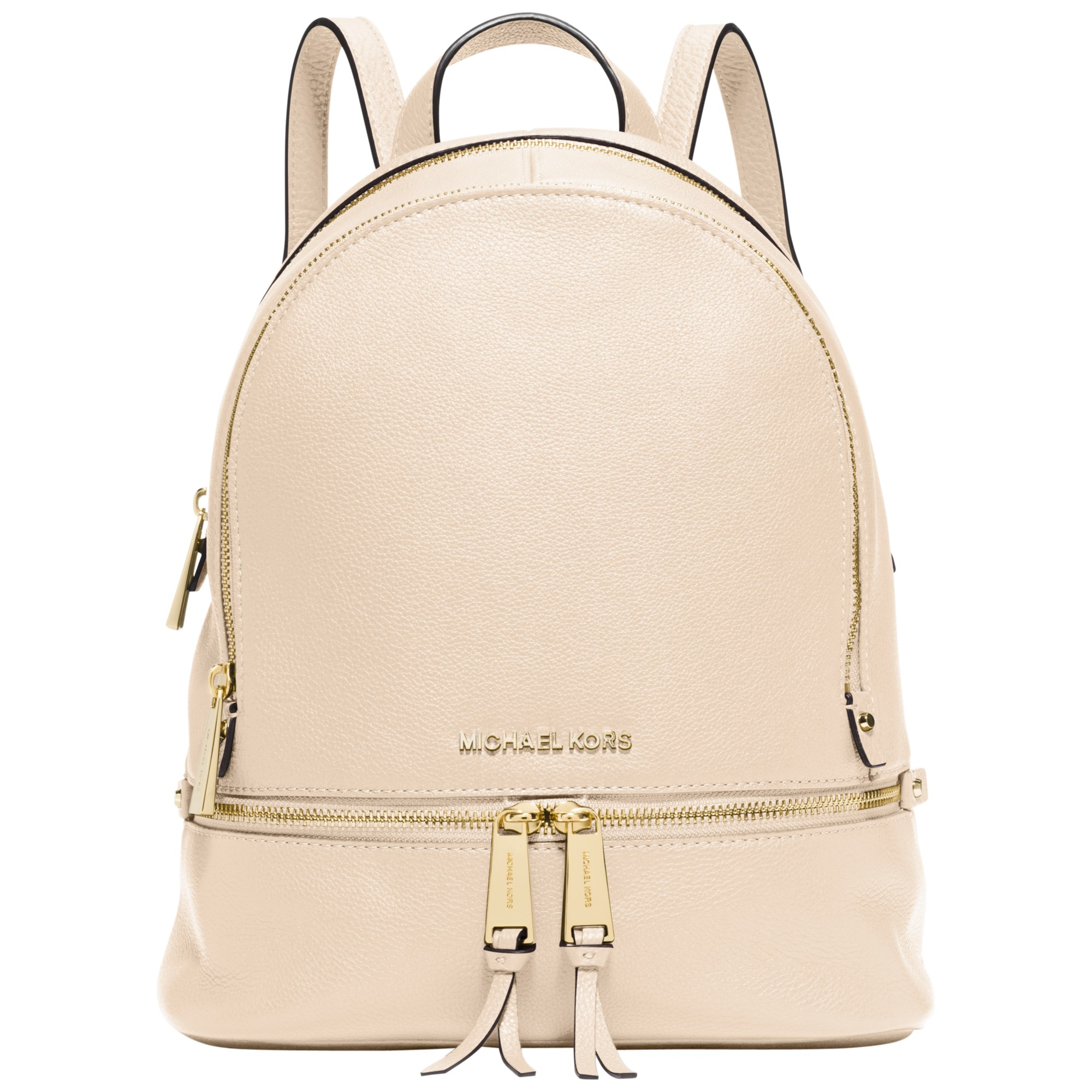 Lyst - Michael Michael Kors Rea Zip Small Leather Backpack in Natural