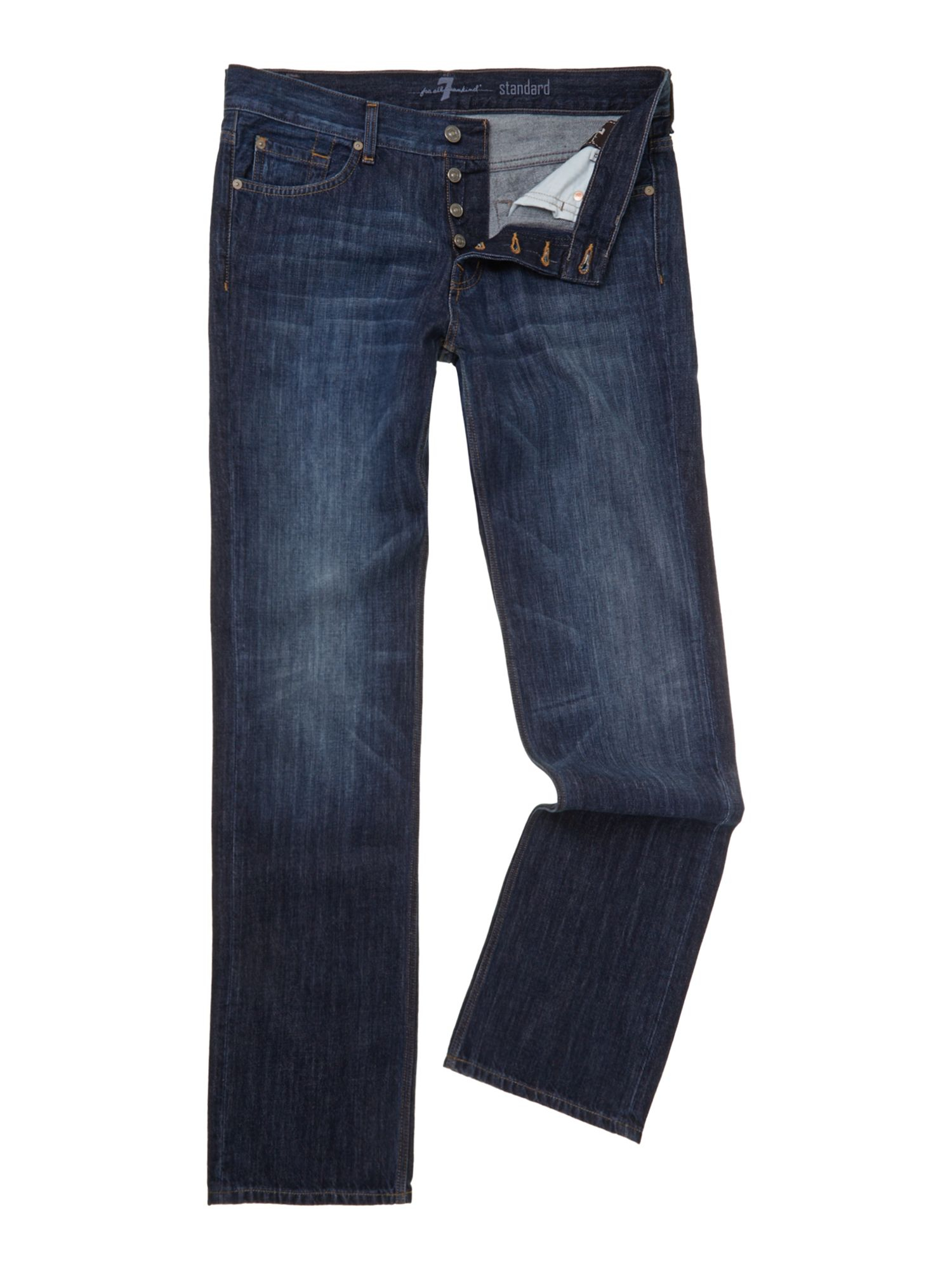 7 for all mankind Standard New York Straight Leg Dark Wash Jeans in ...