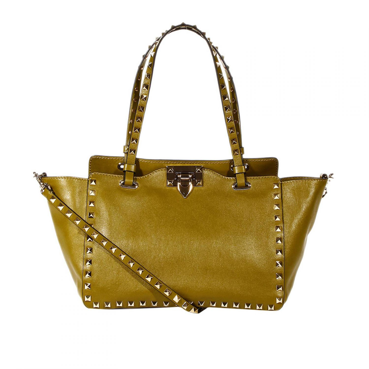 Valentino Handbag Rockstud Small Shopping With Studs in Green | Lyst