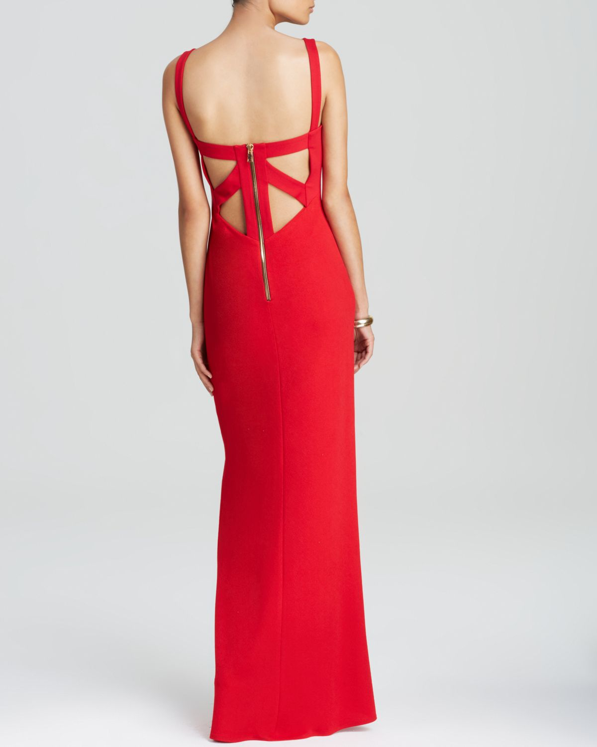 Abs by allen schwartz Gown Sleeveless Cutout in Red Lyst