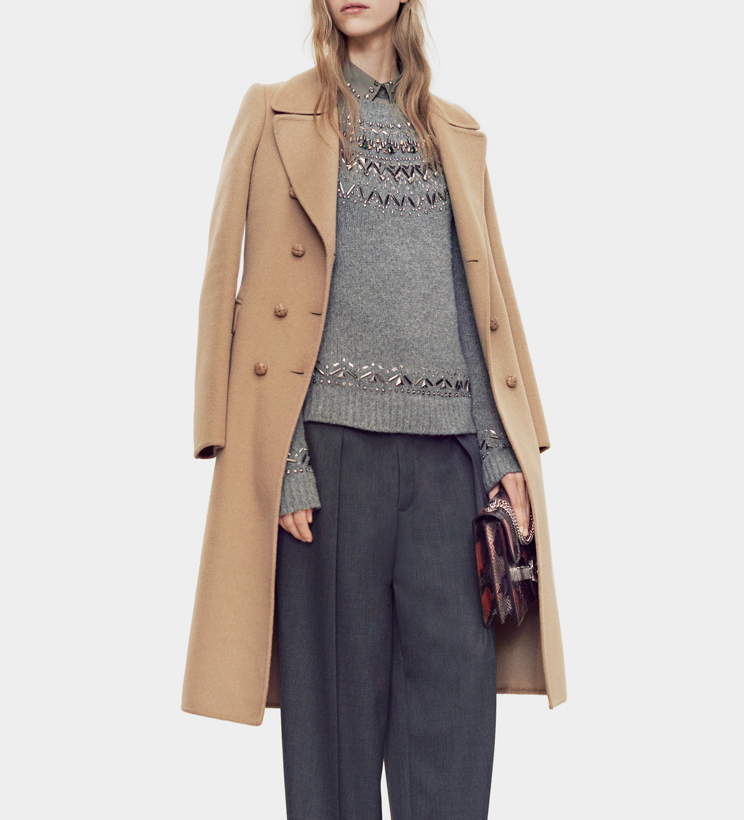 Lyst - Gucci Double Wool Belted Coat in Brown