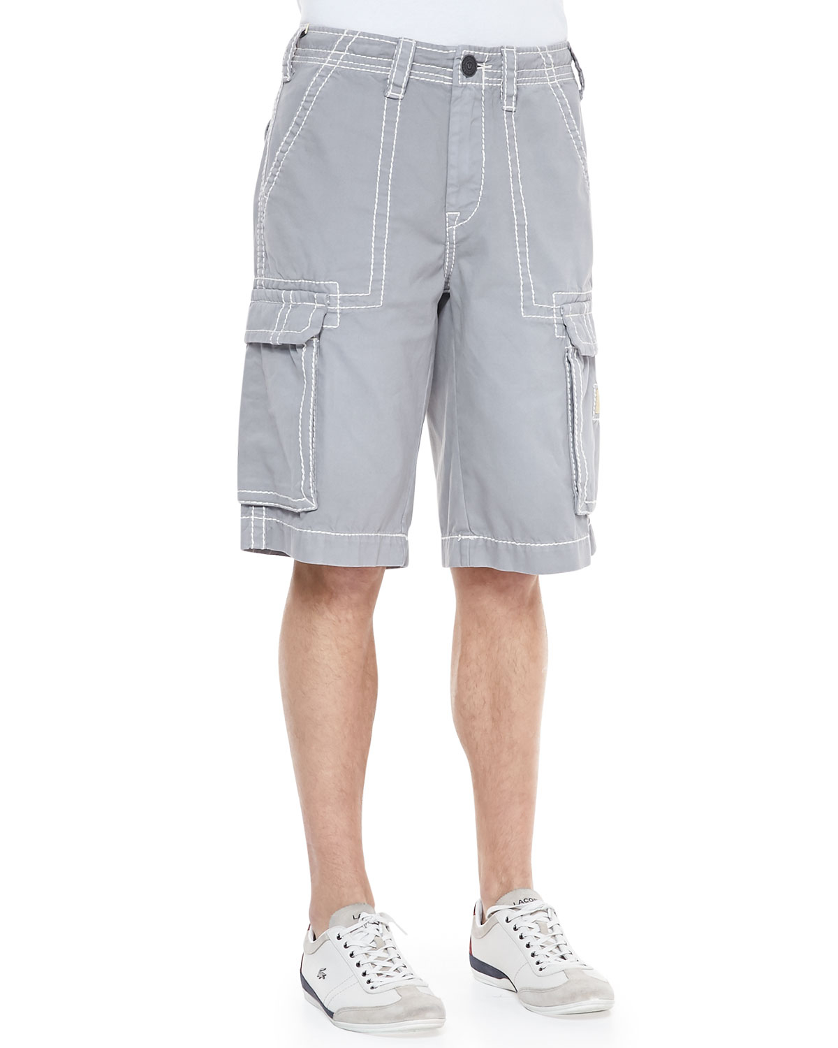 True Religion Isaac Stitched Cargo Shorts Gray in Gray for Men | Lyst