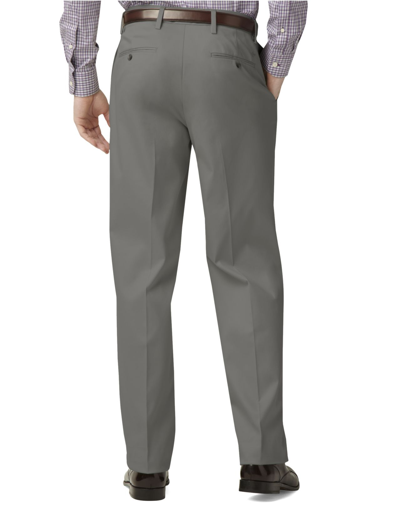 Dockers D Classic Fit Iron Free Flat Front Pants In Gray For Men Heather Grey Lyst