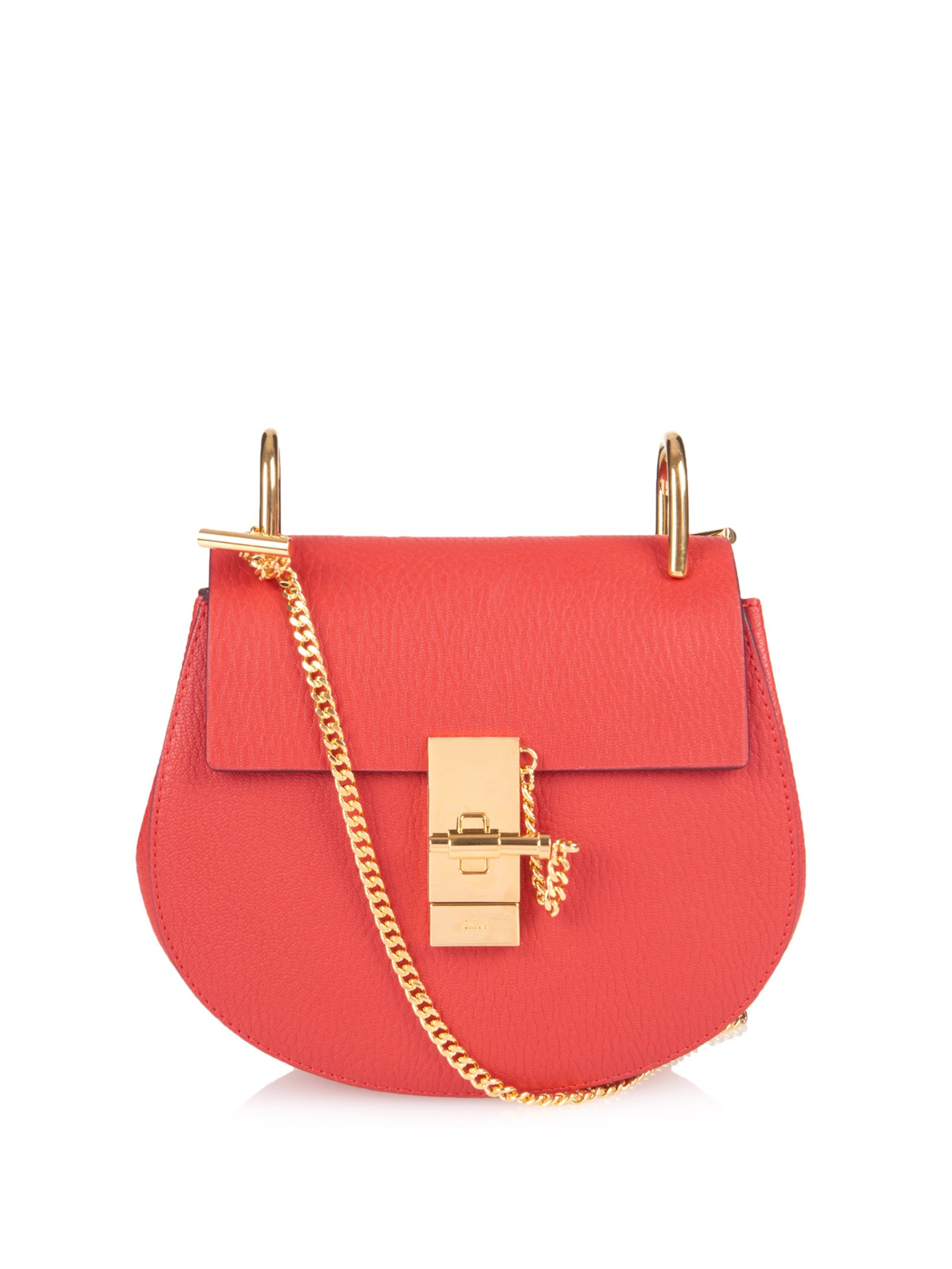 Chlo Drew Mini Leather Cross-body Bag in Red | Lyst  