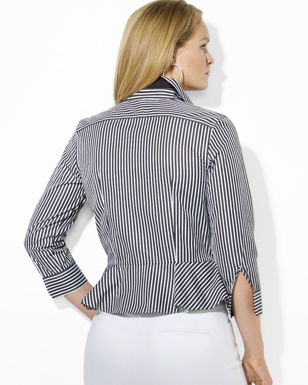 striped peplum blouse