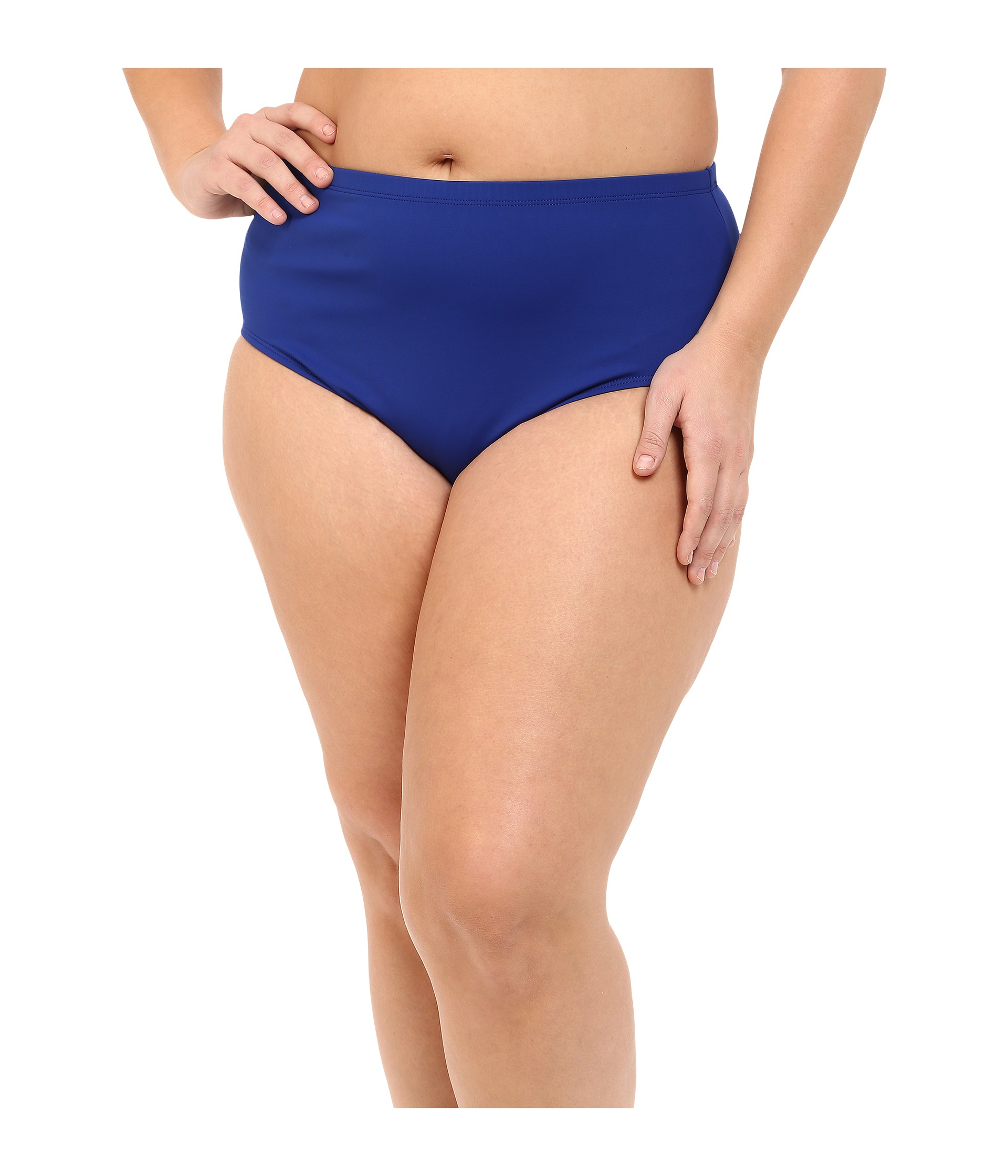 lauren ralph lauren plus size solid shirred high waist swim botto