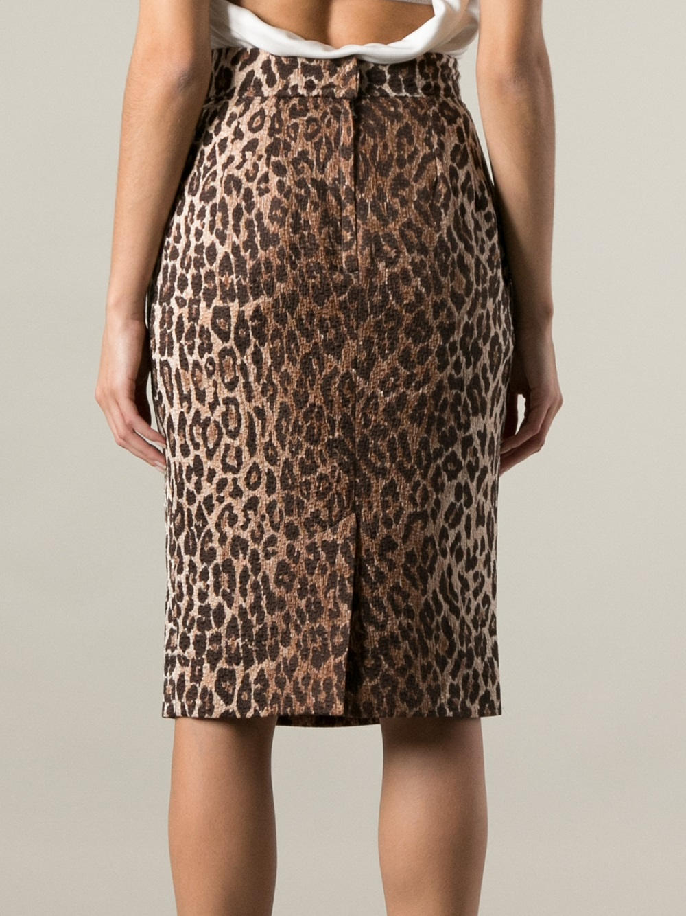 Dolce & gabbana Leopard Print Pencil Skirt | Lyst