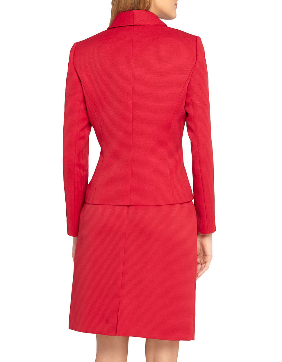 Tahari Plus Beaded Collar Skirt Suit In Red Lyst