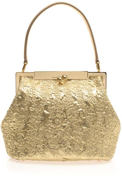 Dolce & Gabbana Sara Metallic Brocade Tophandle Bag in Gold (Metallic ...