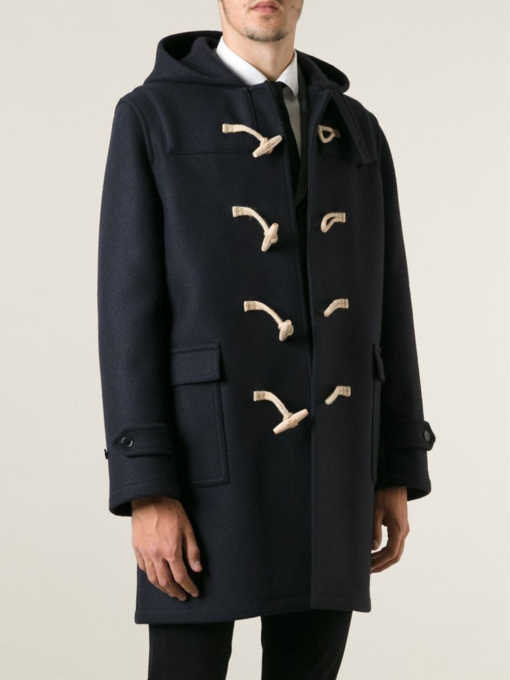 Saint Laurent Classic Duffle Coat in Blue for Men - Lyst