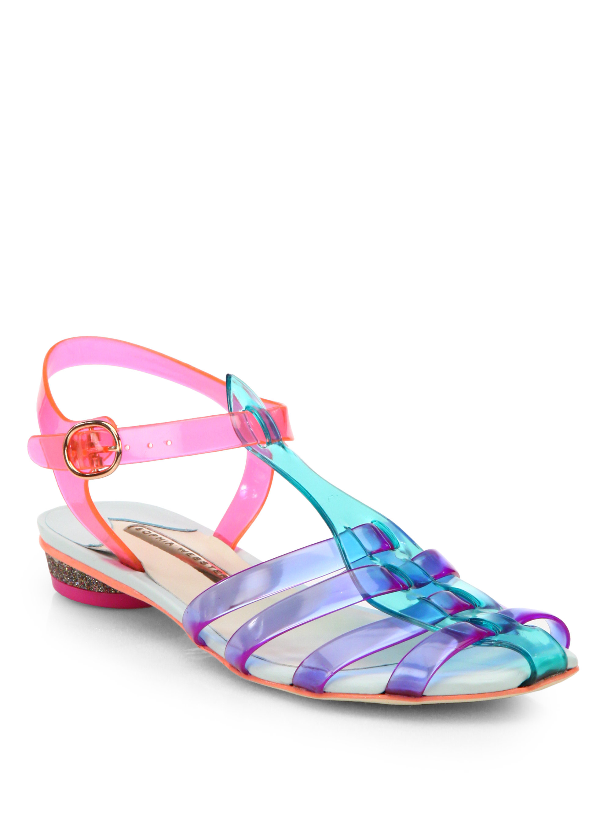 Sophia Webster Violetta Colorblock Translucent Jelly Sandals in ...