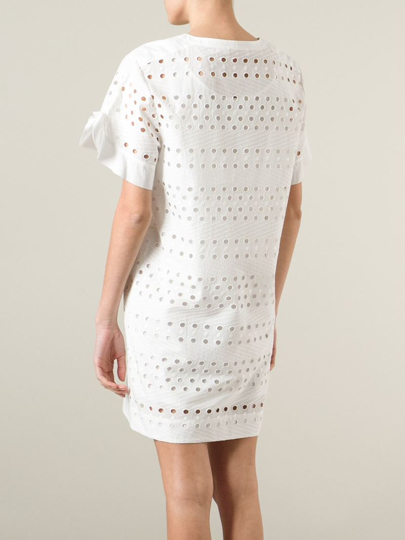 white broderie anglaise shirt dress