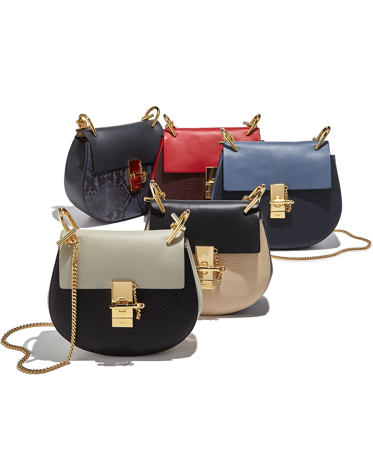 hudson mini bag in smooth calfskin with studded fold leather  
