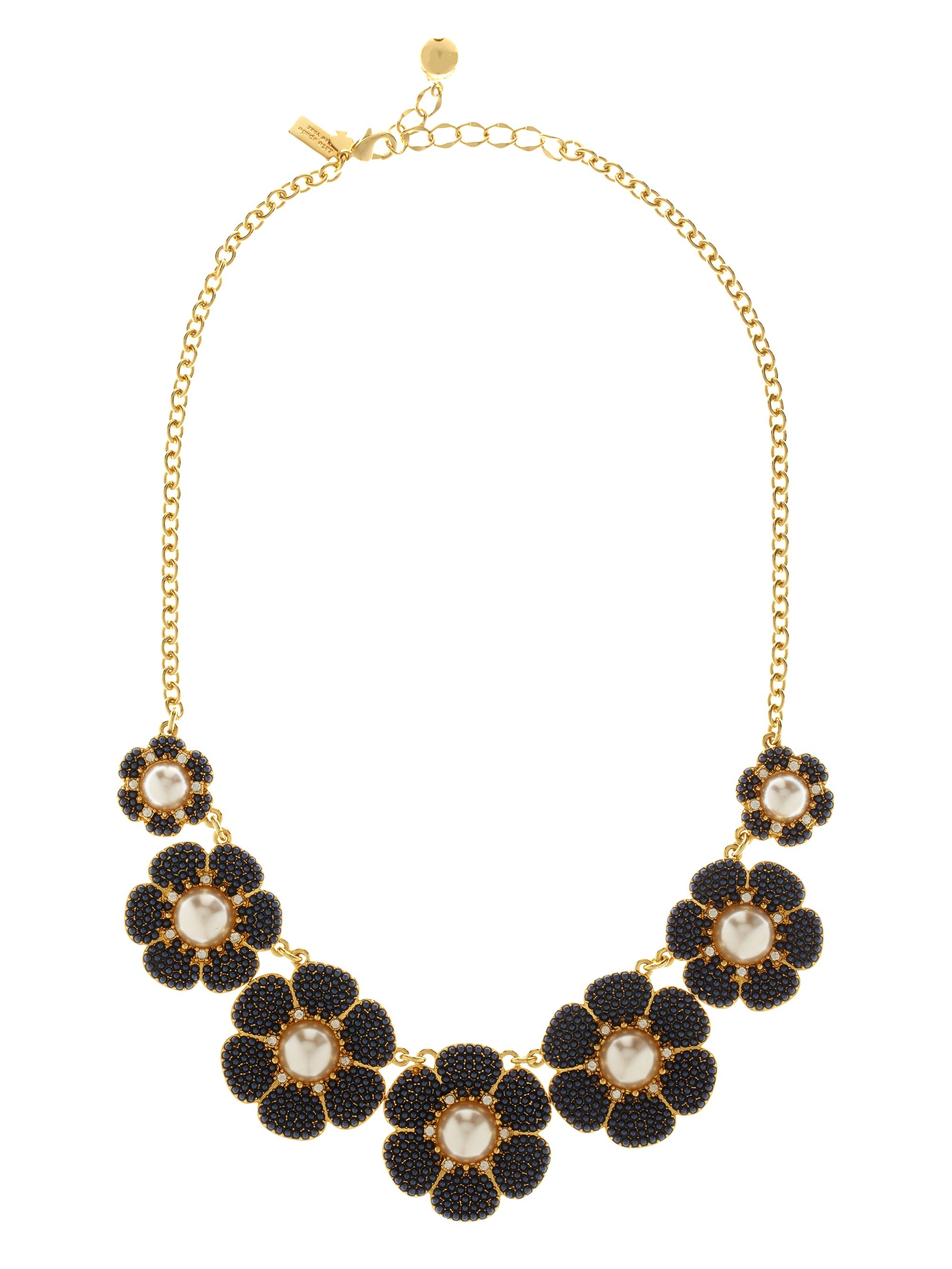 Kate Spade Park Floral Graduated Necklace in Blue (navy/cream) | Lyst