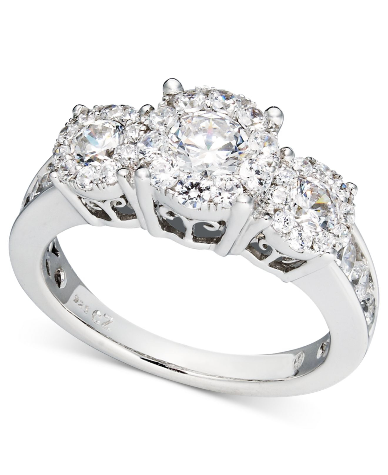 Channel Set Diamond Engagement Ring and Wedding Band ...