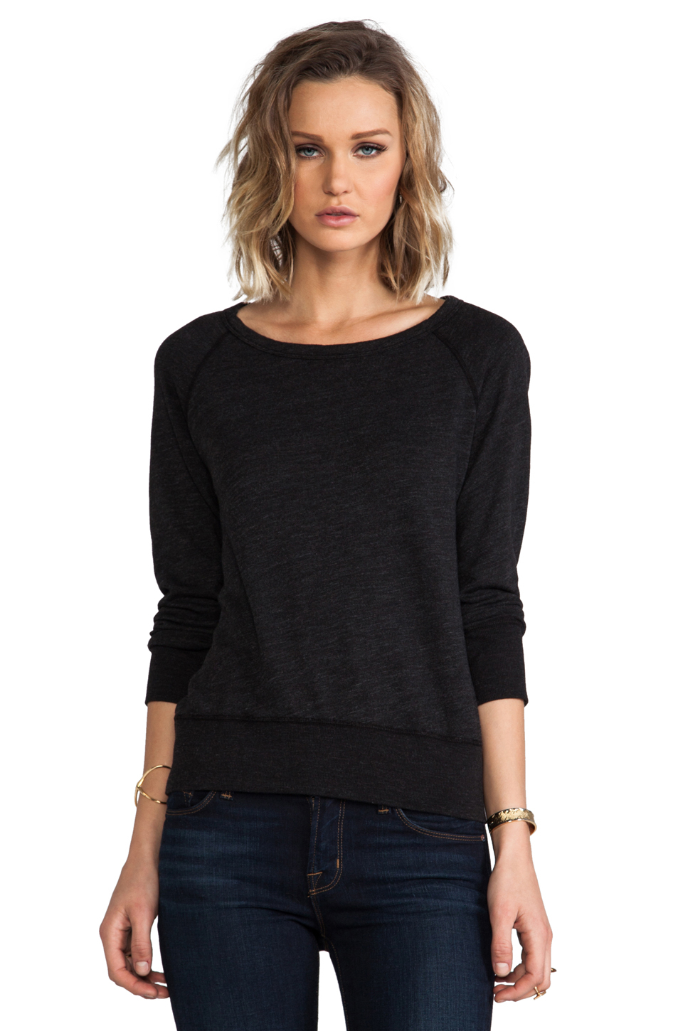 Lyst - James Perse Vintage Fleece Sweatshirt in Black