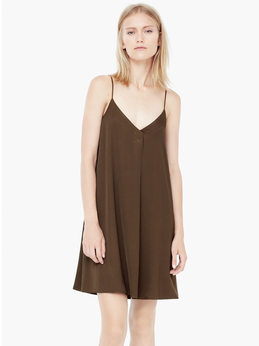 Brown Spaghetti Strap Dress