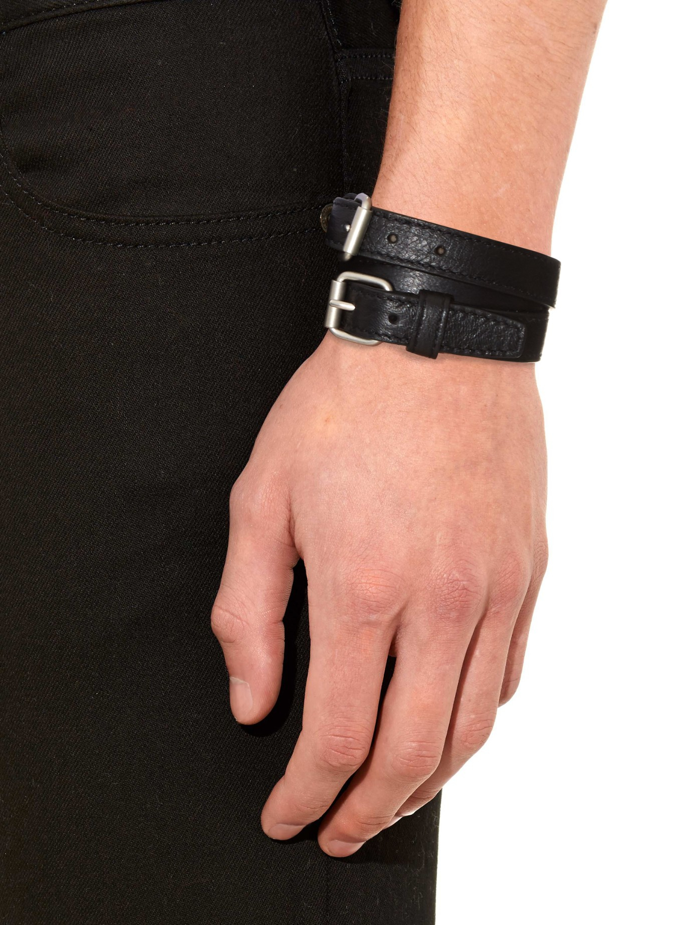 balenciaga men's leather bracelet