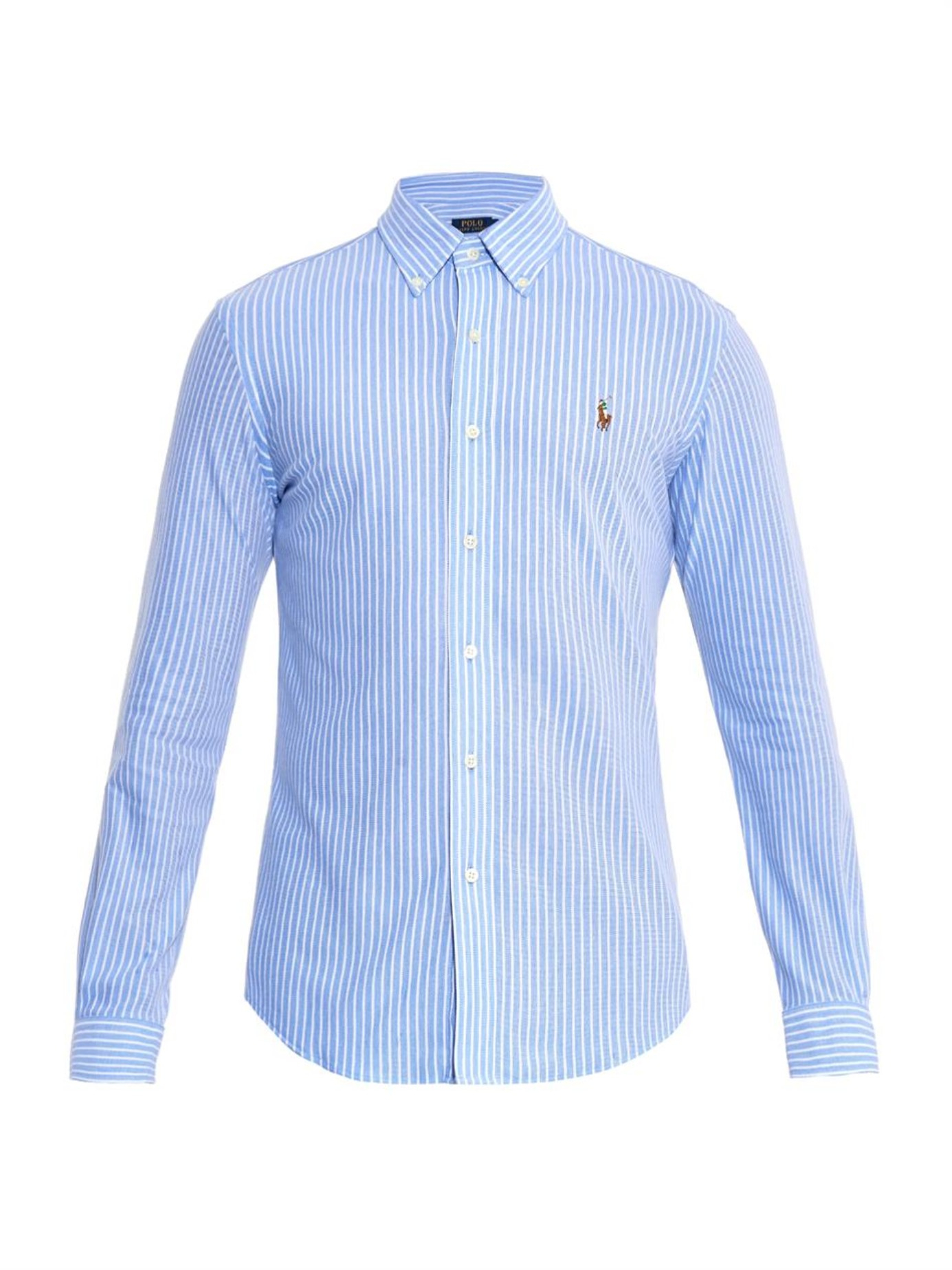 ralph lauren blue striped shirt