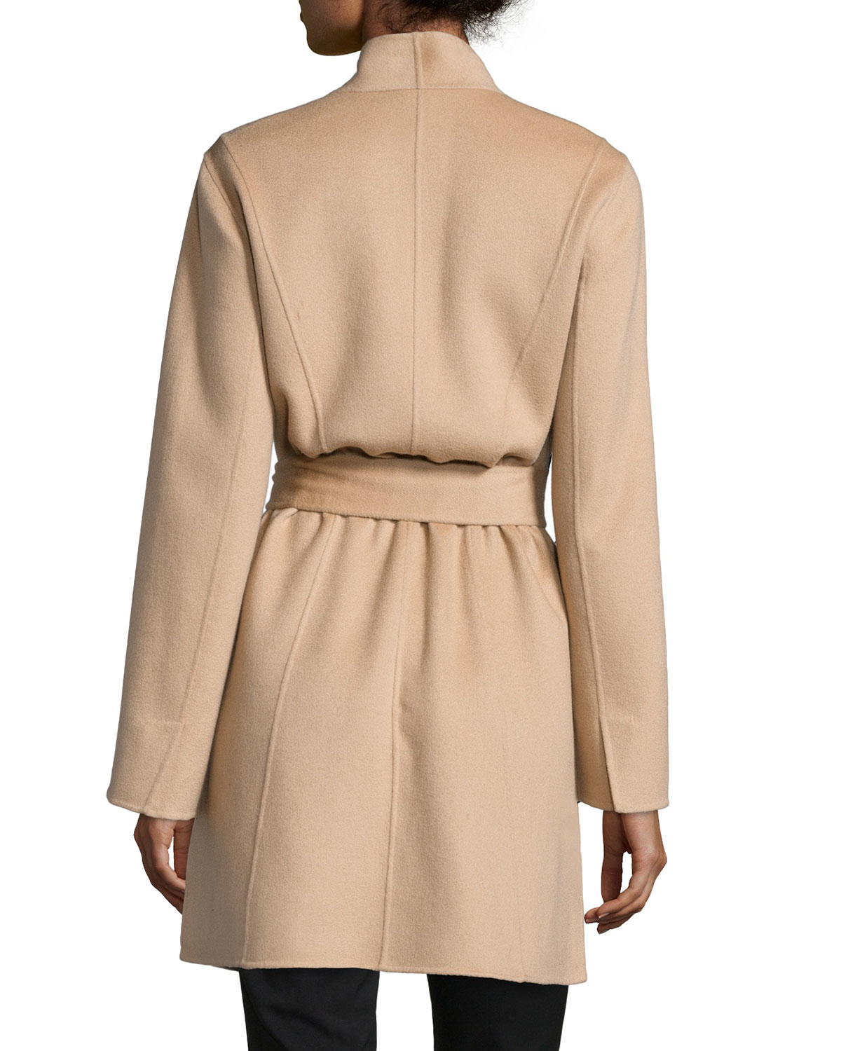 Lyst - Neiman Marcus Double-face Woven Cashmere Coat in Natural