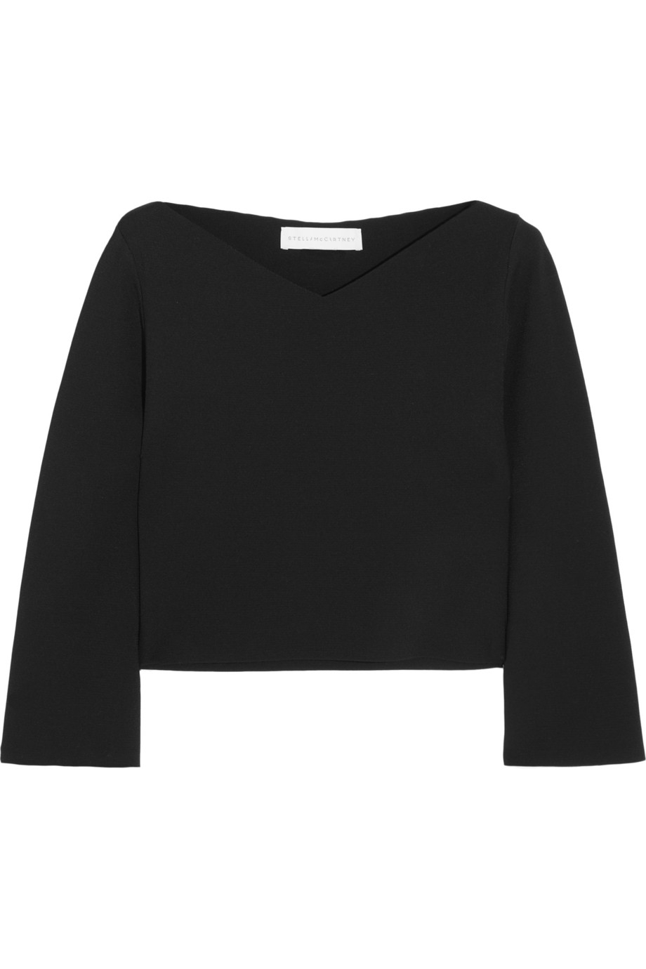 Stella Mccartney Cropped Stretch-Scuba Jersey Top in Black | Lyst