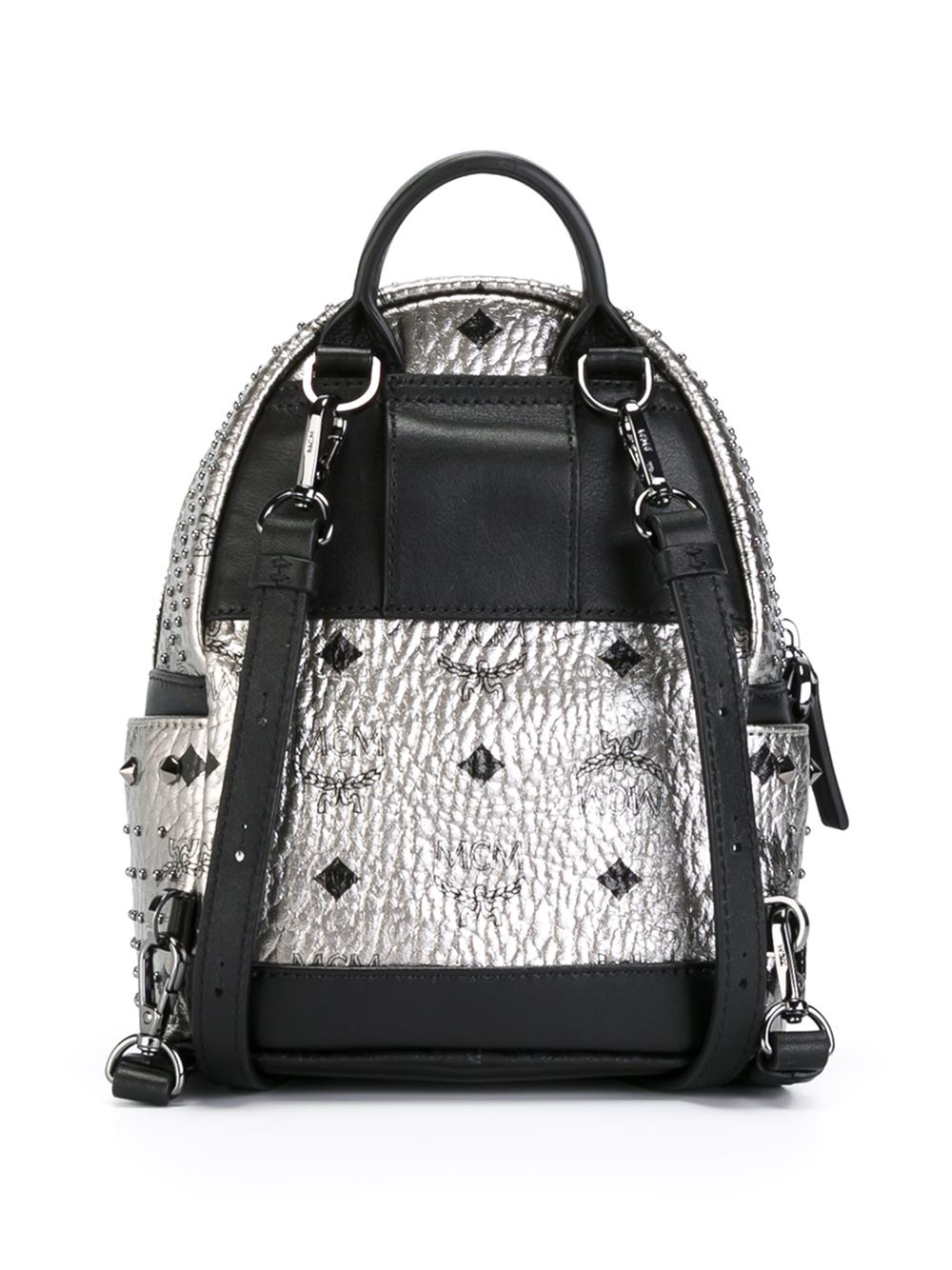 Mcm 'stark' Small Studded Backpack in Gray (grey) | Lyst