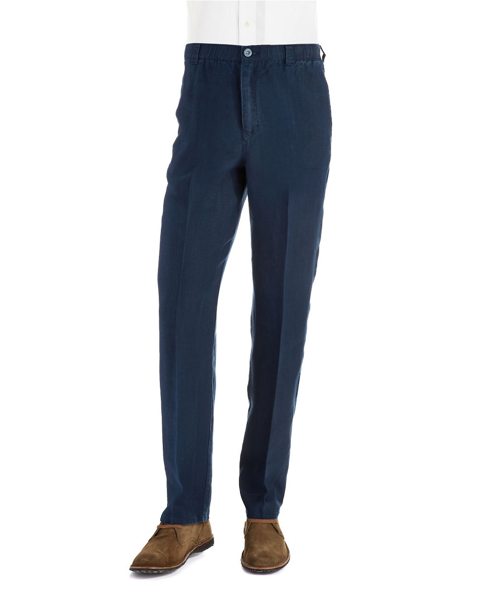 blue linen pants