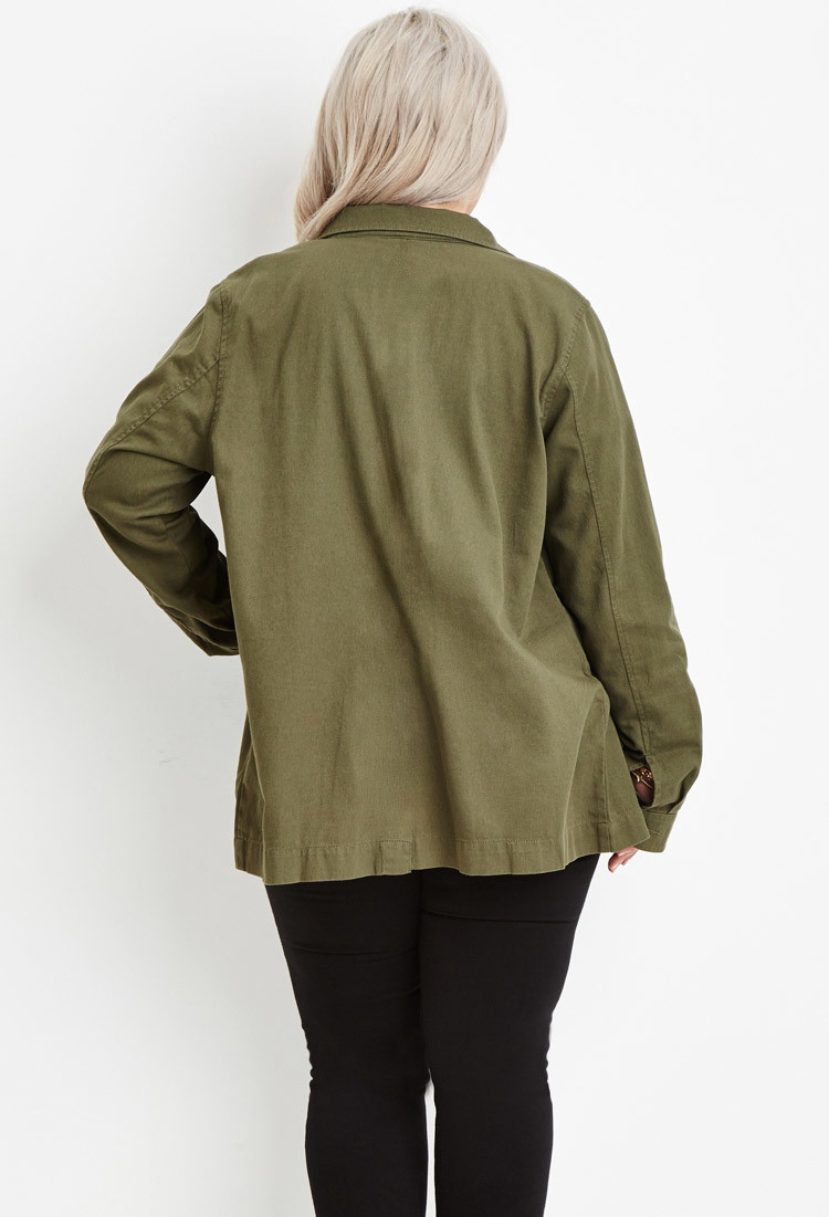 Forever 21 Plus Size Utility Jacket in Green Lyst