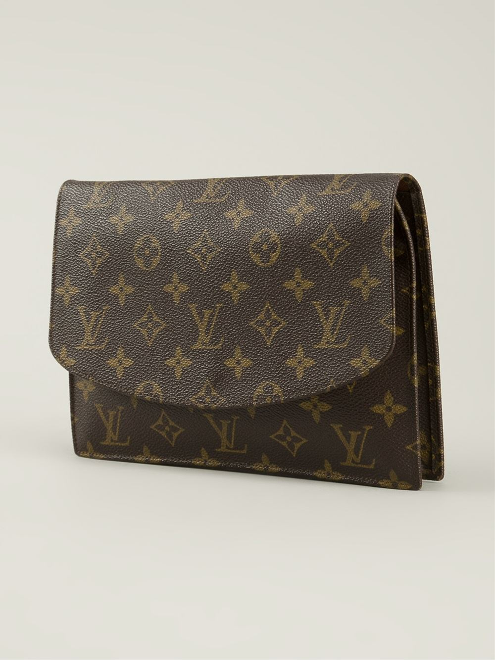 Louis vuitton Monogram Clutch in Brown | Lyst