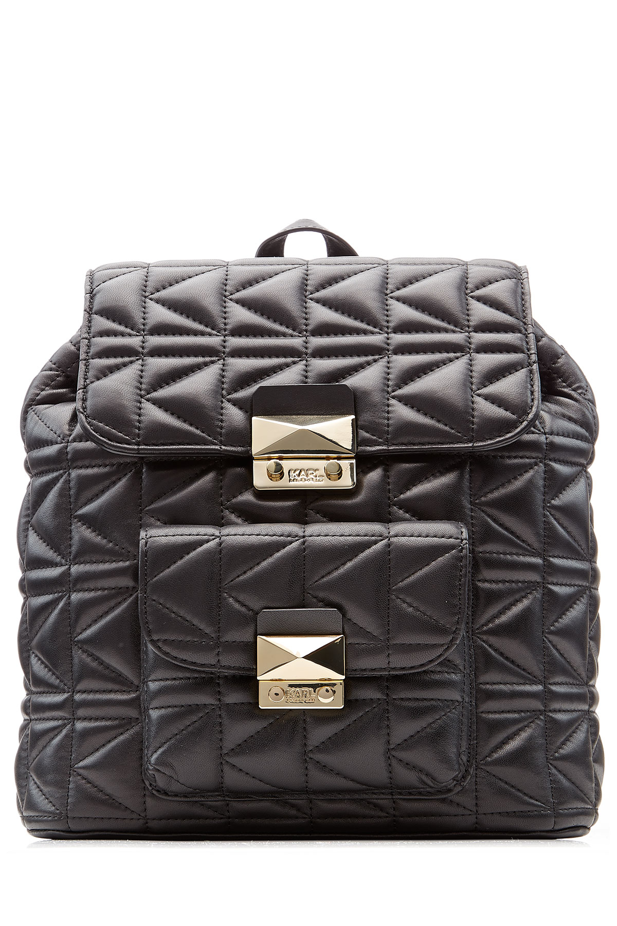 Lyst - Karl lagerfeld Quilted Leather Backpack in Black