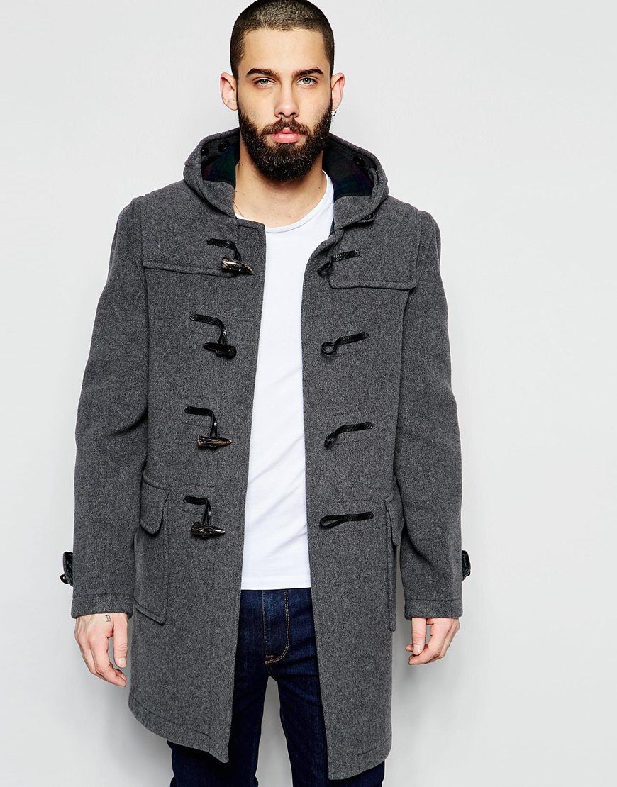 Gloverall Long Duffle Coat in Gray for Men | Lyst