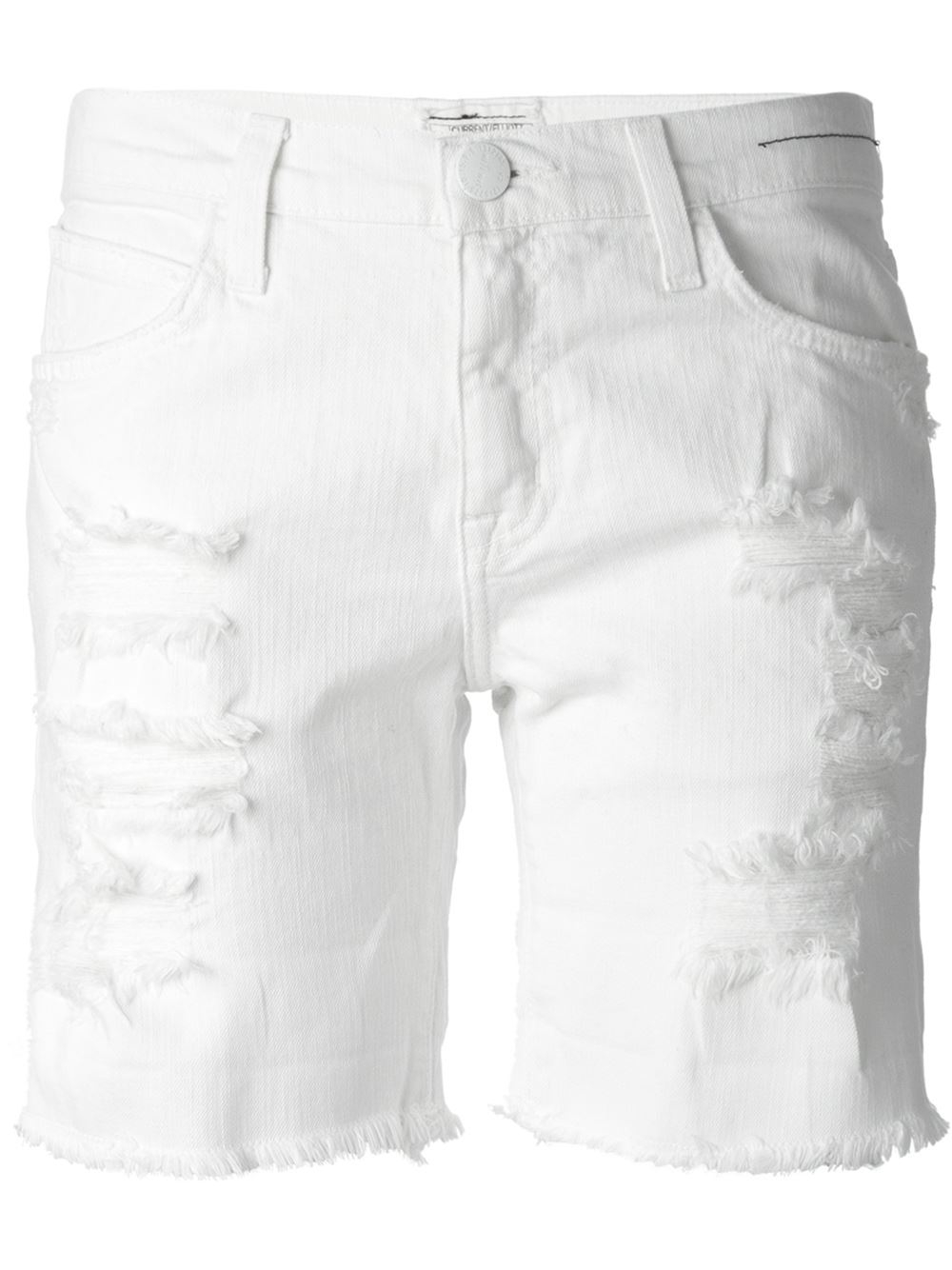 Current/Elliott White Denim Cutoff Shorts Lyst