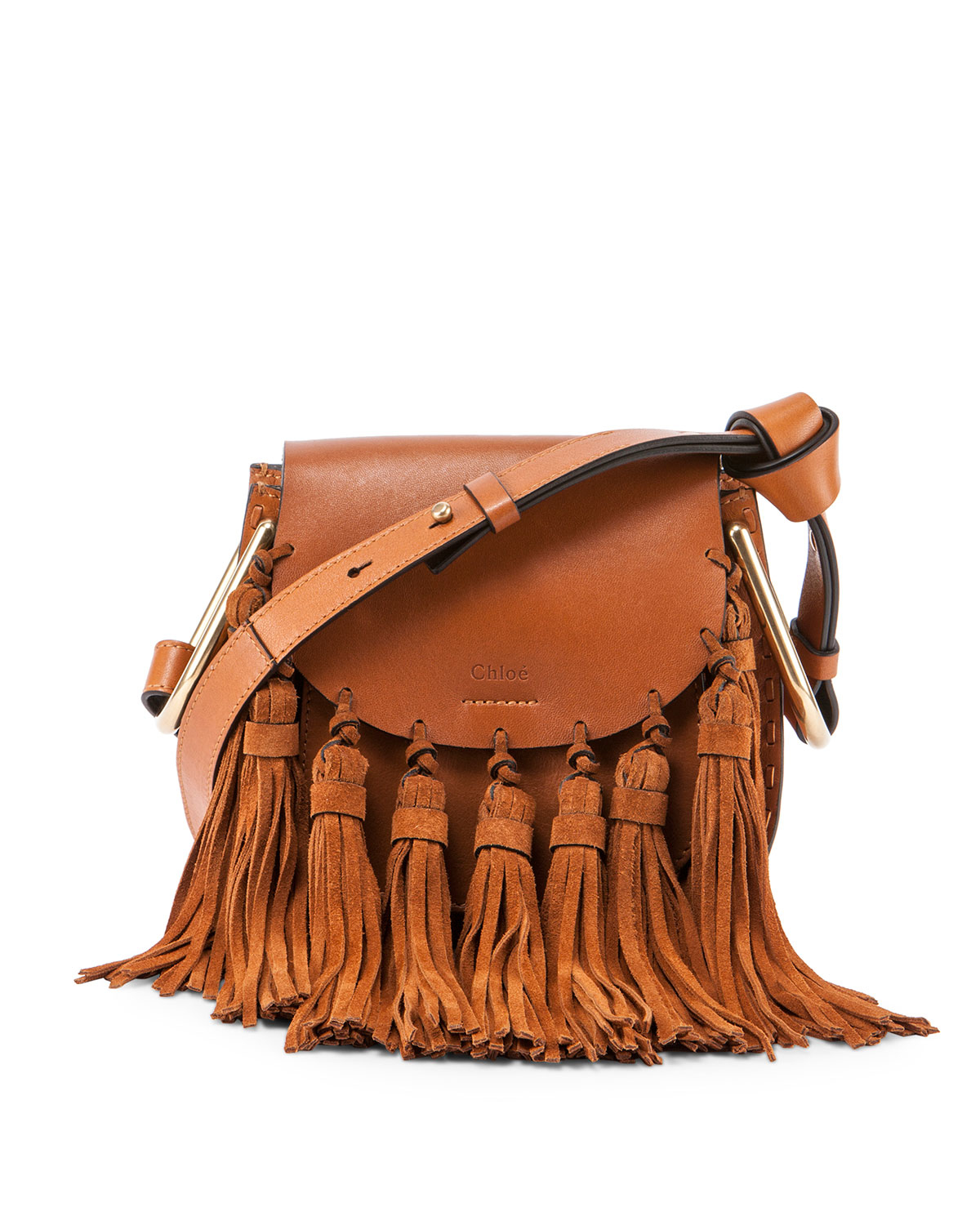 Chlo Hudson Mini Fringe Shoulder Bag in Brown (caramel) | Lyst