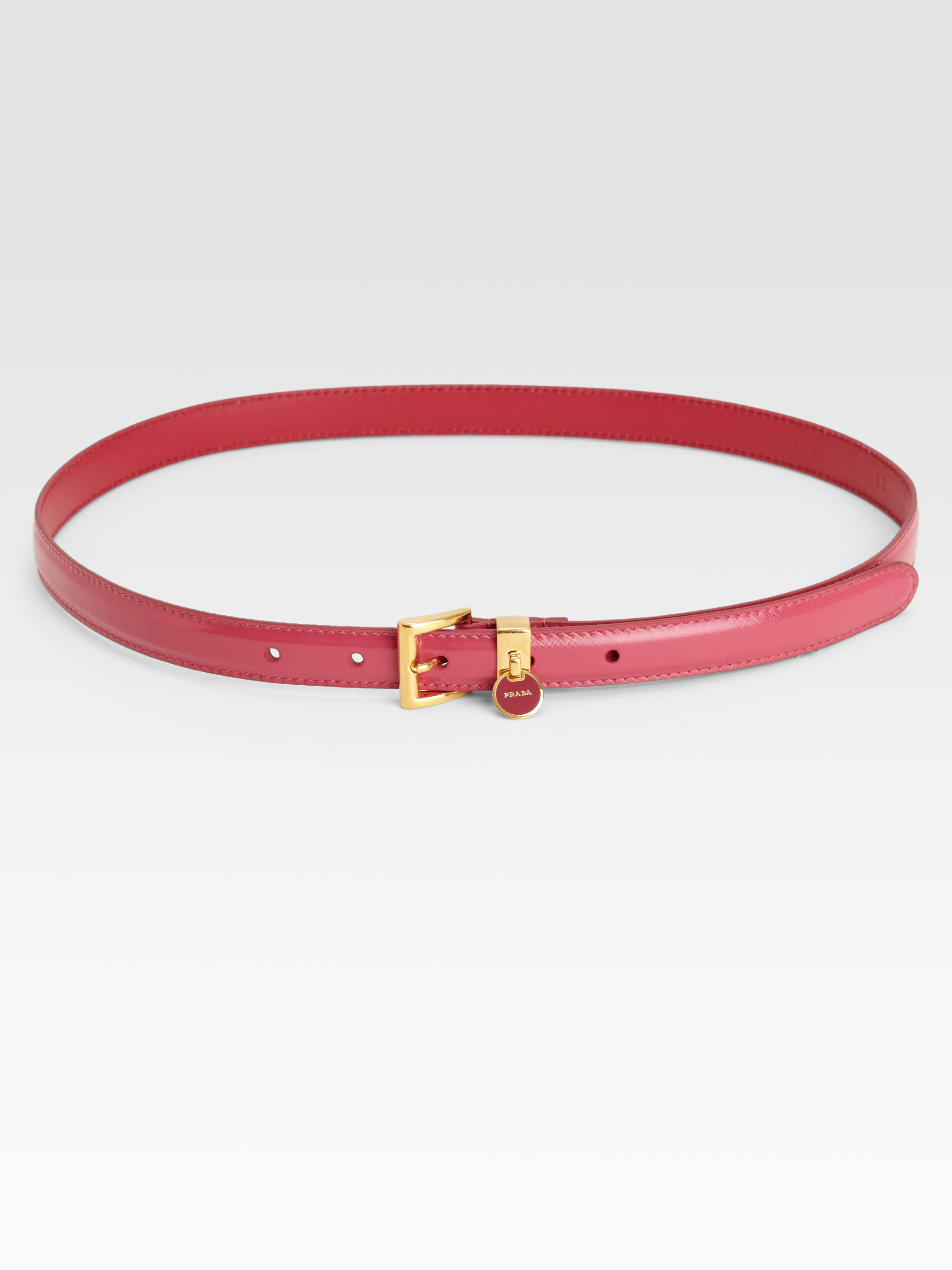 prada pink leather belt  