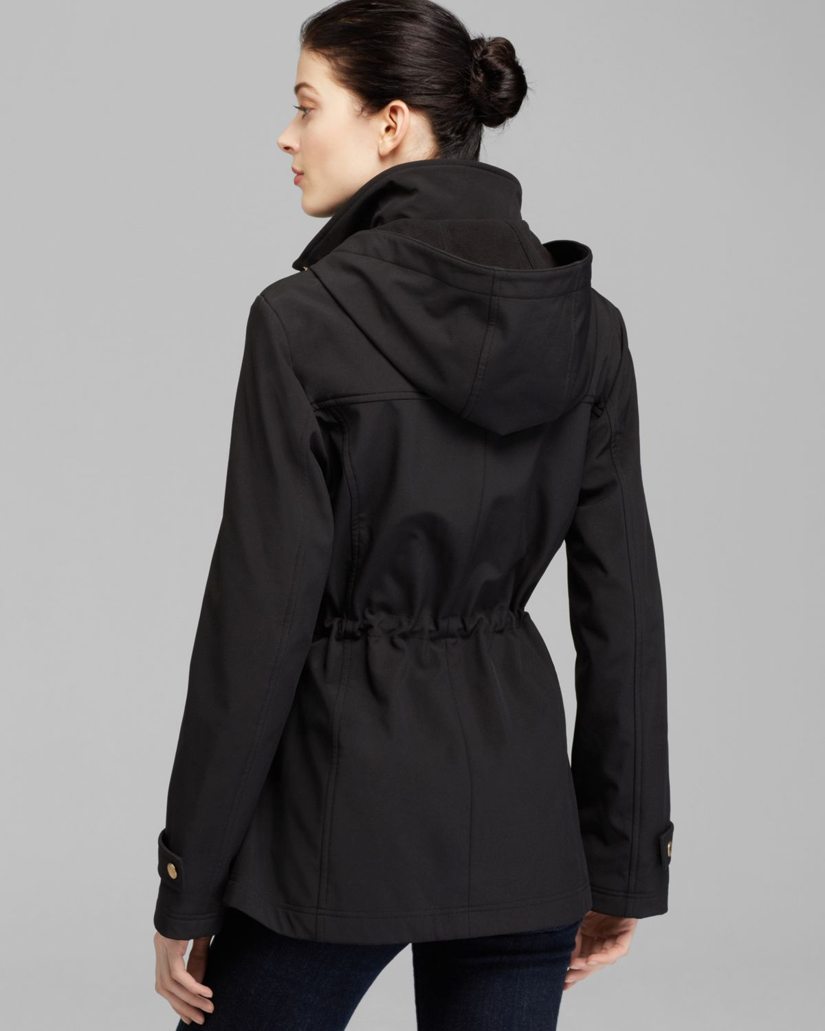 Lyst - Ellen Tracy Anorak Hooded Soft Shell in Black