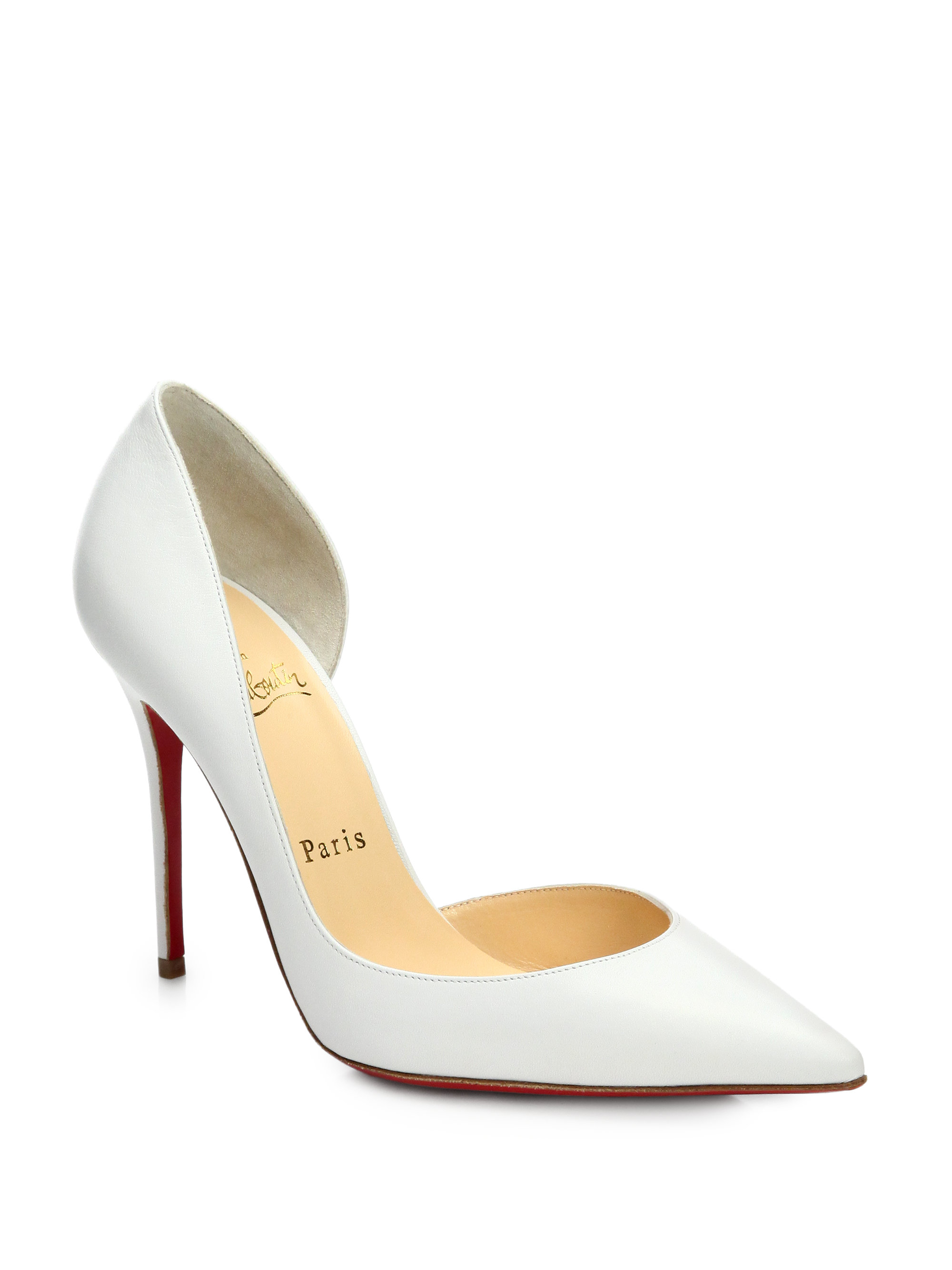 white christian louboutin pumps